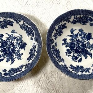 Johnson Brothers Blue and White Floral Bowls